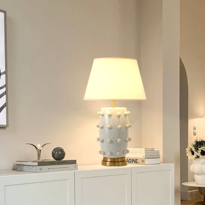 Ramon Modern Medium Ceramic Table Lamp with Linden Shade Ramon Modern Medium Ceramic Table Lamp with Linden Shade