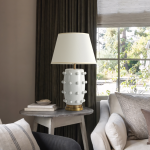 Ramon Modern Medium Ceramic Table Lamp with Linden Shade