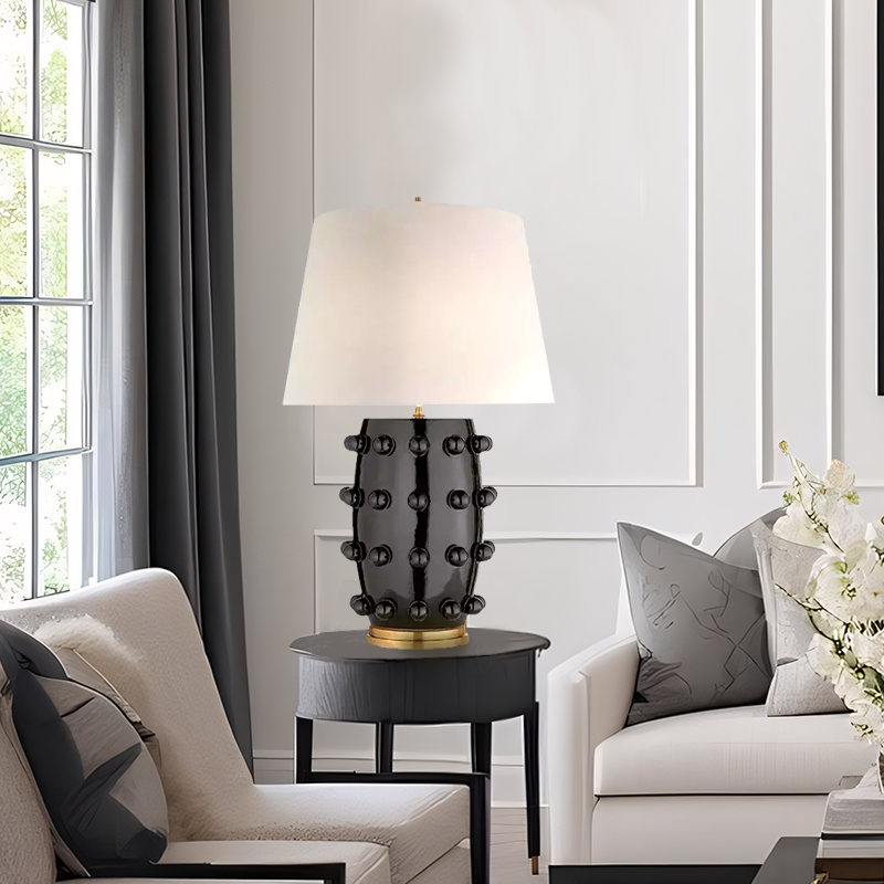 Black Table Lamps for Living Room | Black Base Lamp With White Shade ...