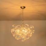 Quintessa Luxury Ribbed Glass Globe Cluster Bubble Chandelier