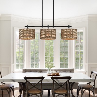 Raphael Beachy 3 Light Dimmable Drum Chandelier for Dining Room Raphael Beachy 3 Light Dimmable Drum Chandelier for Dining Room
