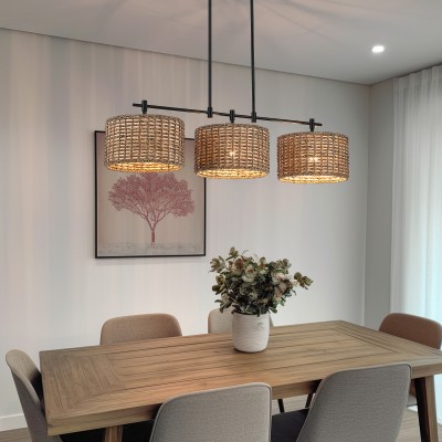 Raphael Beachy 3 Light Dimmable Drum Chandelier for Dining Room Raphael Beachy 3 Light Dimmable Drum Chandelier for Dining Room