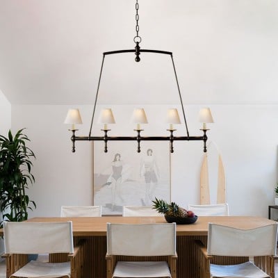 Selene Farmhouse Classic Linear Chandelier For Dining Table Selene Farmhouse Classic Linear Chandelier For Dining Table