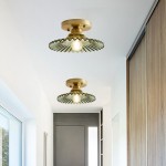 Zenon Retro Gailon Glass Semi Flush Mount Ceiling Light Zenon Retro Gailon Glass Semi Flush Mount Ceiling Light
