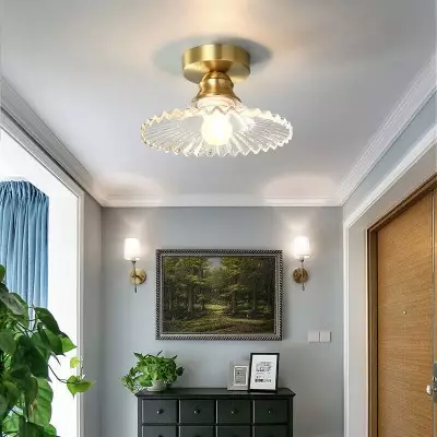 Zenon Retro Gailon Glass Semi Flush Mount Ceiling Light Zenon Retro Gailon Glass Semi Flush Mount Ceiling Light