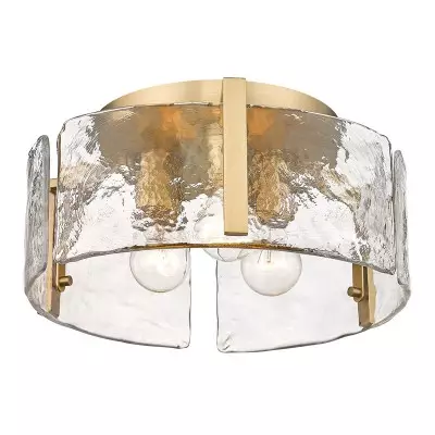 Ozu Modern Water Ripple Glass Drum Flush Mount Light Ozu Modern Water Ripple Glass Drum Flush Mount Light