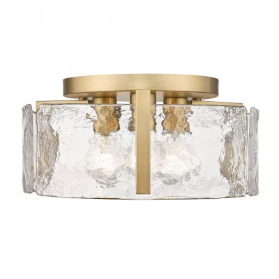 Ozu Modern Water Ripple Glass Drum Flush Mount Light Ozu Modern Water Ripple Glass Drum Flush Mount Light