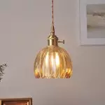 Ivana Retro Copper and Glass Tulip Pendant Light