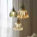 Ivana Retro Copper and Glass Tulip Pendant Light