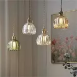 Ivana Retro Copper and Glass Tulip Pendant Light