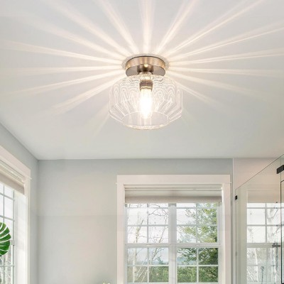 Ozma Stylish Wavy Glass Lantern Flush Mount Ceiling Light Ozma Stylish Wavy Glass Lantern Flush Mount Ceiling Light