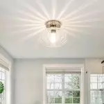 Ozma Stylish Wavy Glass Lantern Flush Mount Ceiling Light