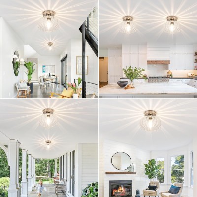 Ozma Stylish Wavy Glass Lantern Flush Mount Ceiling Light Ozma Stylish Wavy Glass Lantern Flush Mount Ceiling Light
