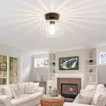 Ozma Stylish Wavy Glass Lantern Flush Mount Ceiling Light