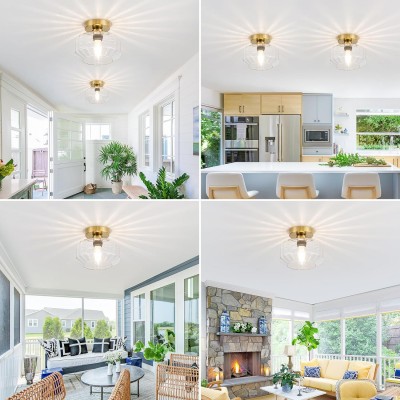 Ozma Stylish Wavy Glass Lantern Flush Mount Ceiling Light Ozma Stylish Wavy Glass Lantern Flush Mount Ceiling Light