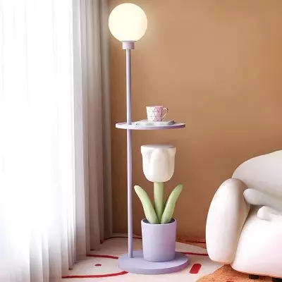 Malika Nordic Creative Tulip Metal Bedside Table Floor Lamp Malika Nordic Creative Tulip Metal Bedside Table Floor Lamp