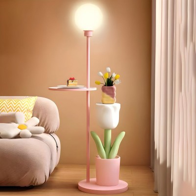 Malika Nordic Creative Tulip Metal Bedside Table Floor Lamp Malika Nordic Creative Tulip Metal Bedside Table Floor Lamp