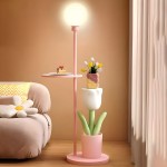 Malika Nordic Creative Tulip Metal Bedside Table Floor Lamp