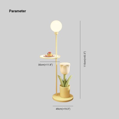 Malika Nordic Creative Tulip Metal Bedside Table Floor Lamp Malika Nordic Creative Tulip Metal Bedside Table Floor Lamp