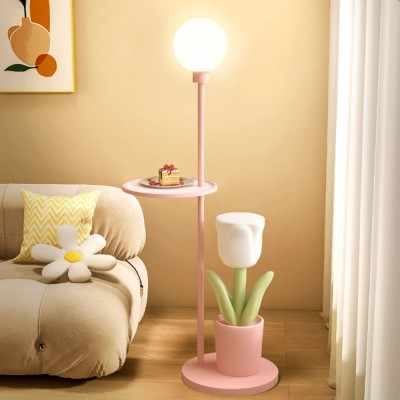 Malika Nordic Creative Tulip Metal Bedside Table Floor Lamp Malika Nordic Creative Tulip Metal Bedside Table Floor Lamp