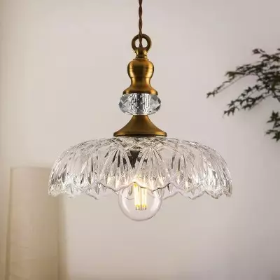 Jaime Antique Brass and Glass Flower Pendant Light Jaime Antique Brass and Glass Flower Pendant Light
