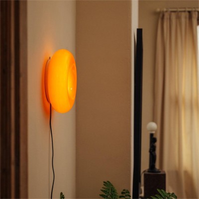Ozona Bright Orange Donut Wall Lamp Ozona Bright Orange Donut Wall Lamp