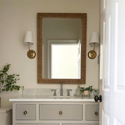 Ozwa Frosted Antique Brass Wall Sconce with Linen Shade Ozwa Frosted Antique Brass Wall Sconce with Linen Shade