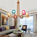 Soren Two Tier,Agate Chandelier, Golden