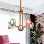 Soren Two Tier,Agate Chandelier, Golden