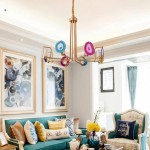 Soren Two Tier,Agate Chandelier, Golden