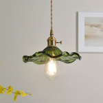 Liliana Retro Hibiscus Flower Glass Shade Pendant Light