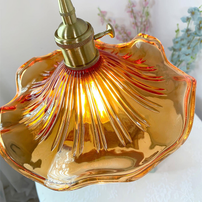 Liliana Retro Hibiscus Flower Glass Shade Pendant Light Liliana Retro Hibiscus Flower Glass Shade Pendant Light