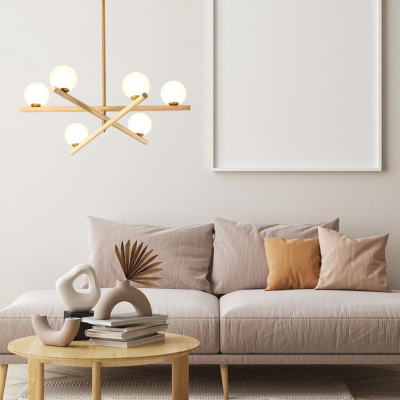 Delilah Minimalist Line Ball Chandelier