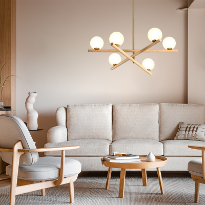 Delilah Minimalist Line Ball Chandelier