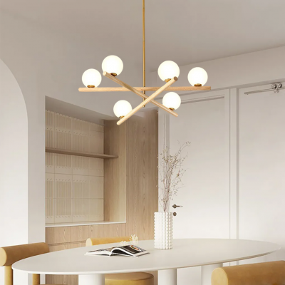 Delilah Minimalist Line Ball Chandelier
