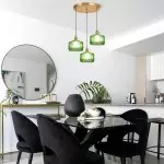 Zavier Vintage Cylinder Wave Pattern Glass Shade Chandelier