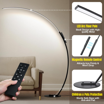 Harte Ultra Bright Dimmable Arc LED Floor Lamp