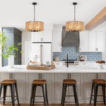 Haynes Rustic Rattan Dimmable Drum Pendant Light