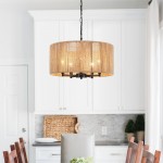 Haynes Rustic Rattan Dimmable Drum Pendant Light