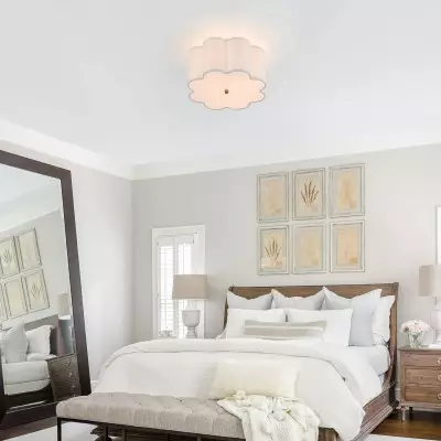 Halsey Fabric Floral Drum Shade Ceiling Light Halsey Fabric Floral Drum Shade Ceiling Light