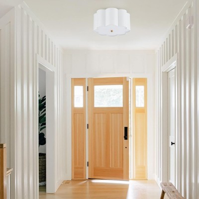 Halsey Fabric Floral Drum Shade Ceiling Light