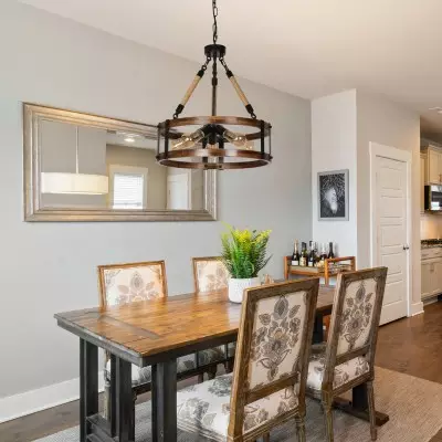 Lekha Farmhouse Vintage Drum Pendant Light