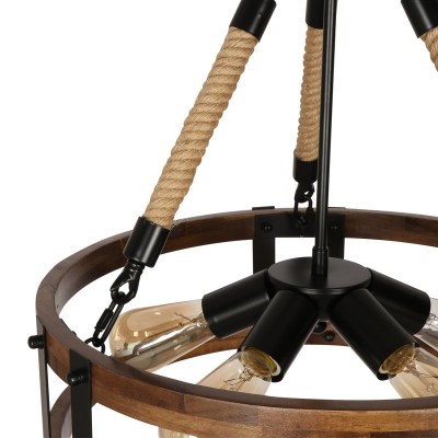 Lekha Farmhouse Vintage Drum Pendant Light