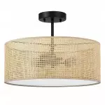 Zaylen Farmhouse Rattan Semi Flush Mount Ceiling Light