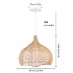 Janvi Rustic Farmhouse Style Rattan Novelty Pendant Light