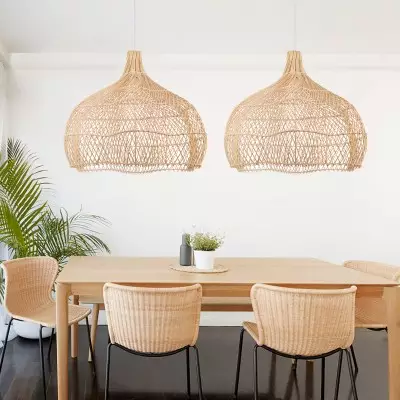 Janvi Rustic Farmhouse Style Rattan Novelty Pendant Light Janvi Rustic Farmhouse Style Rattan Novelty Pendant Light