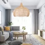 Janvi Rustic Farmhouse Style Rattan Novelty Pendant Light