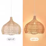 Janvi Rustic Farmhouse Style Rattan Novelty Pendant Light