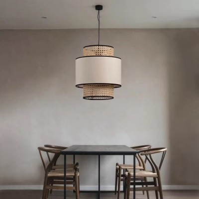 Trisha Rustic Double Cylinder Pendant Light