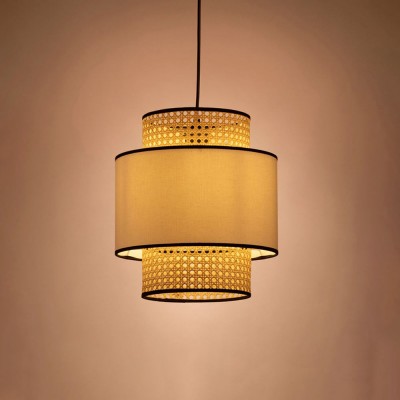 Trisha Rustic Double Cylinder Pendant Light